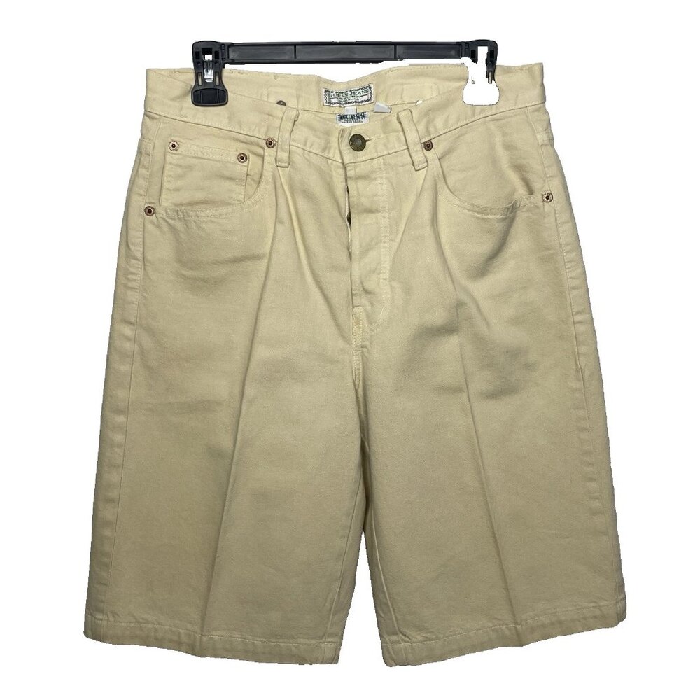 Vintage 80s/90s Guess Jeans Ivory Beige Denim Button Fly Jorts Shorts